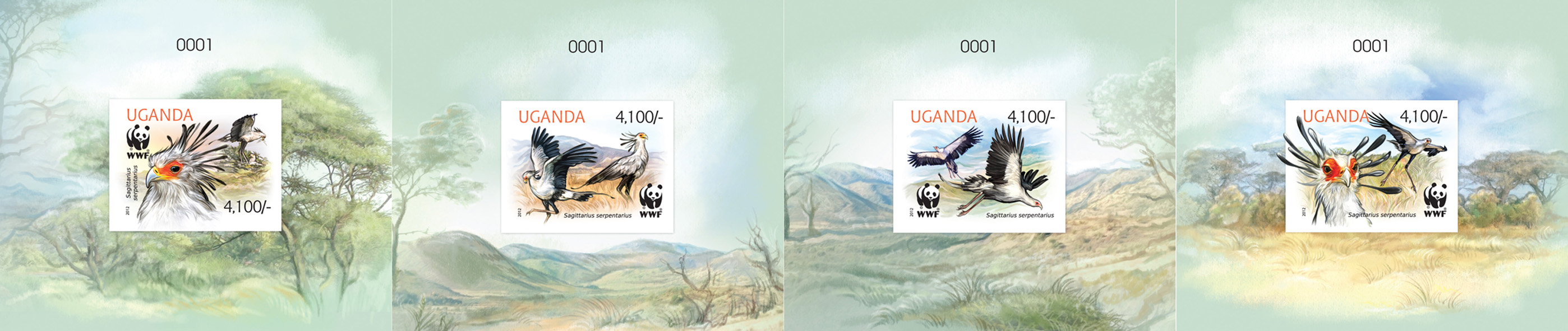 WWF – Birds - Issue of Uganda postage stamps