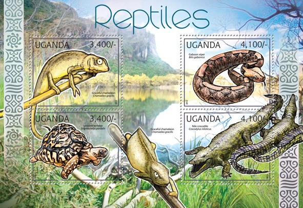 Reptiles - Issue of Uganda postage stamps