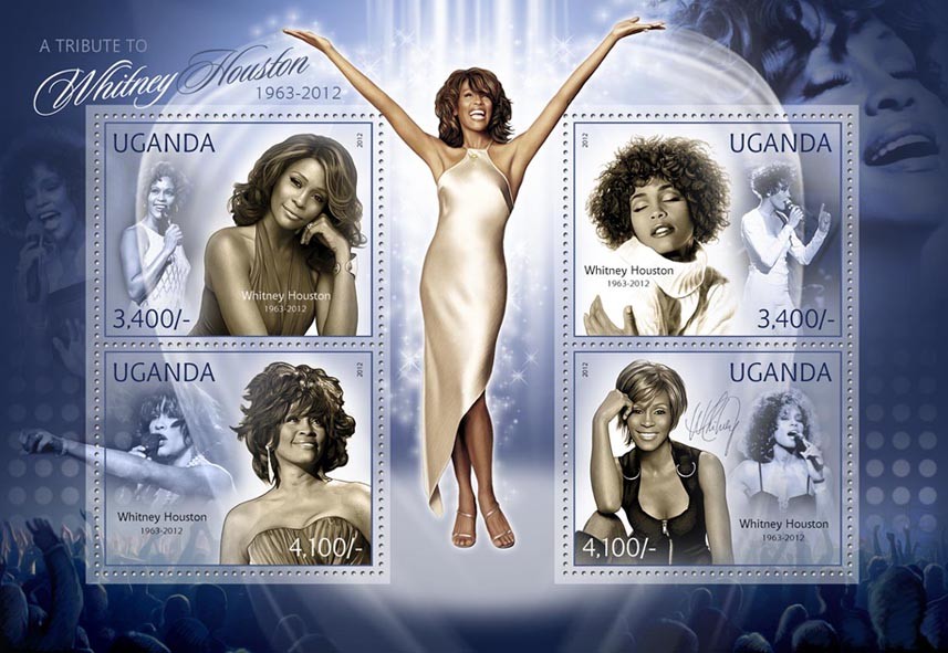 Whitney Houston - Issue of Uganda postage stamps
