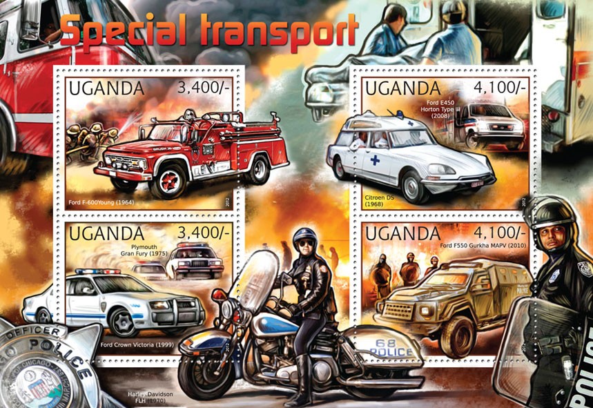 Special Transport - Issue of Uganda postage stamps