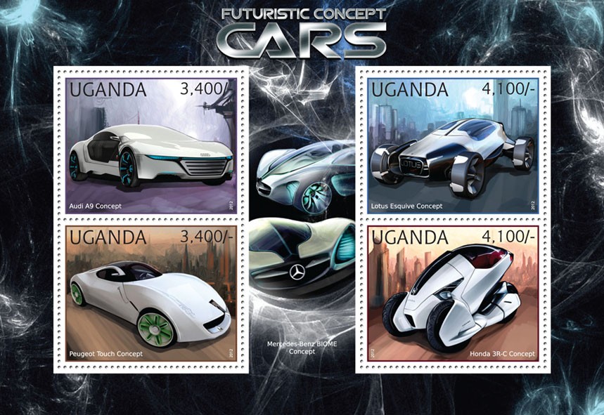 Futuristic Concept Cars - Issue of Uganda postage stamps