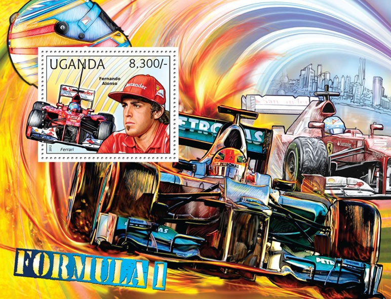 Formula 1 - Issue of Uganda postage stamps