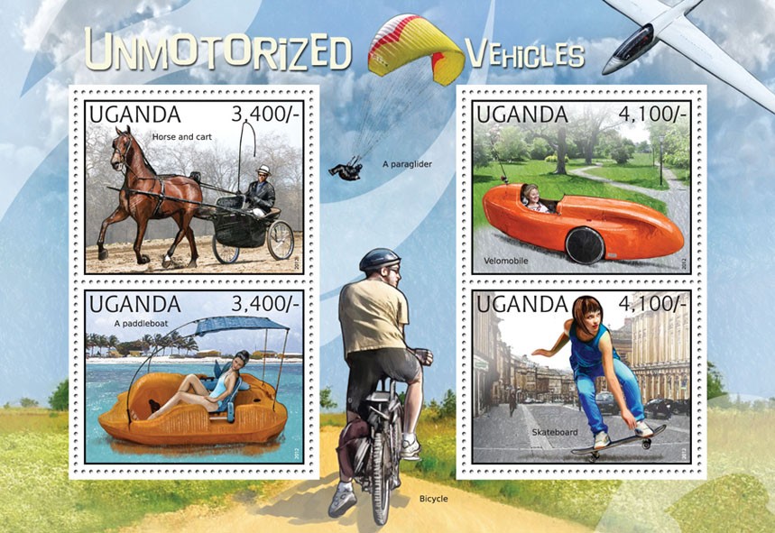 Unmotorized Vehicles - Issue of Uganda postage stamps
