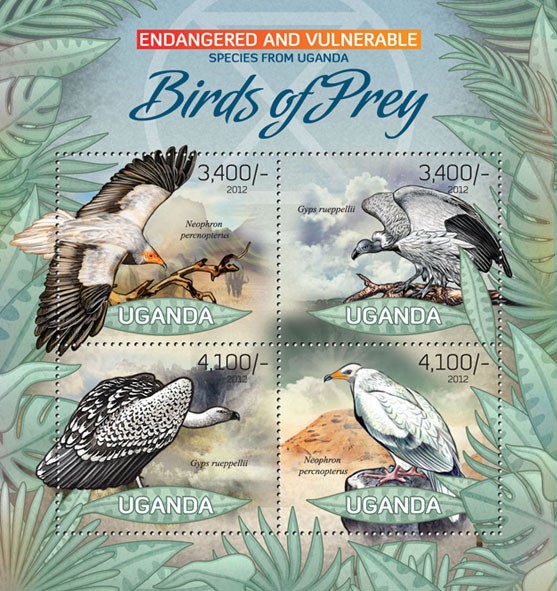 Birds of Prey - Issue of Uganda postage stamps