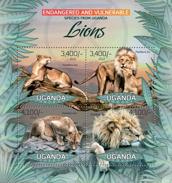 Lions I - Issue of Uganda postage stamps