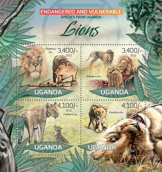 Lions II - Issue of Uganda postage stamps