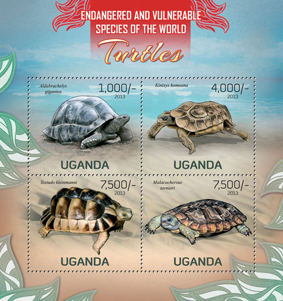 Turtles - Issue of Uganda postage stamps