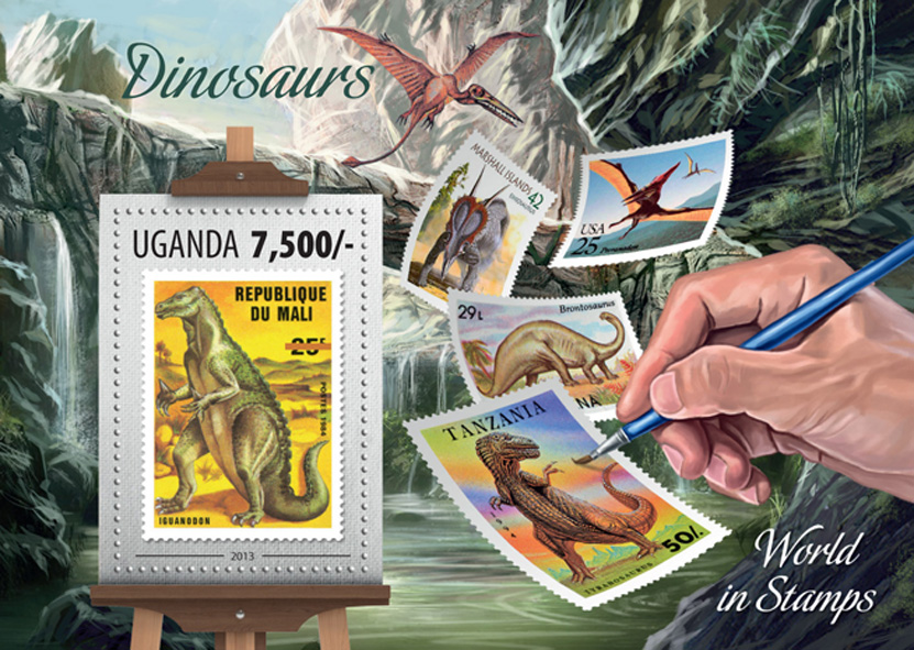Dinosaurs - Issue of Uganda postage stamps