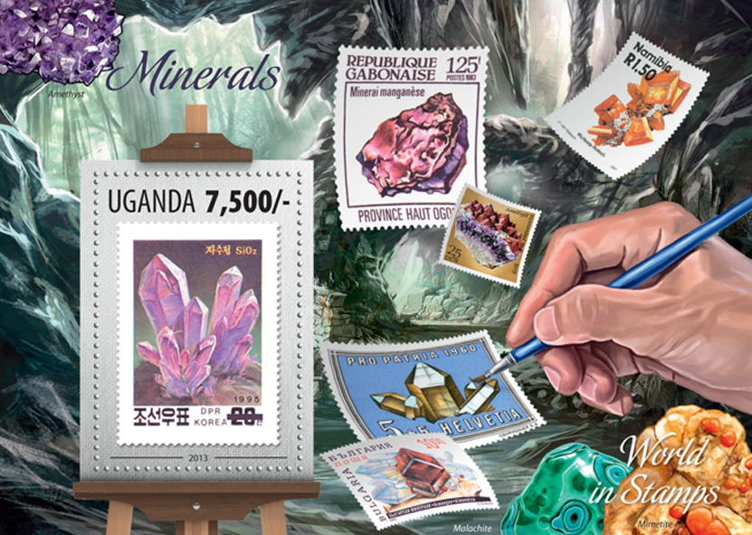 Minerals - Issue of Uganda postage stamps