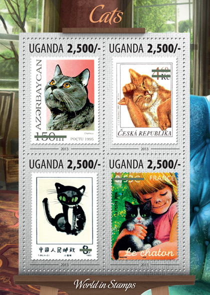 Cats - Issue of Uganda postage stamps