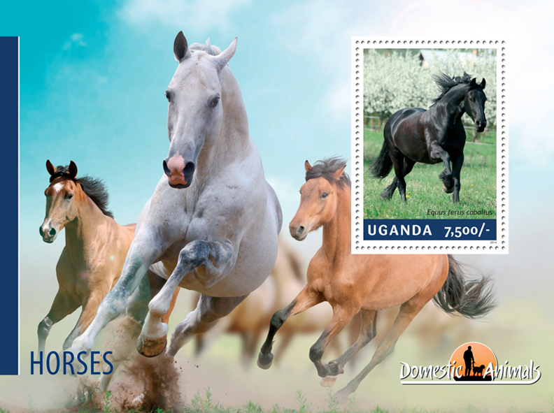 Horses - Issue of Uganda postage stamps
