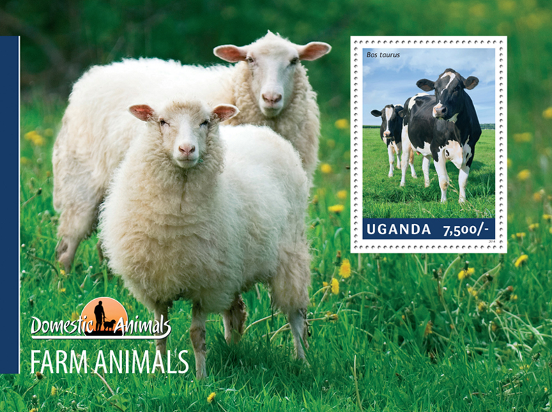 Farm animals - Issue of Uganda postage stamps