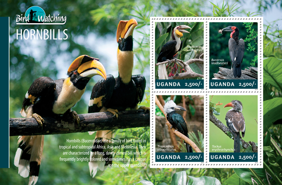 Hornbills - Issue of Uganda postage stamps