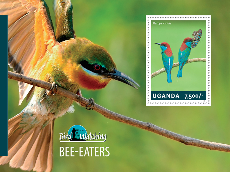 Bee - Eaters - Issue of Uganda postage stamps